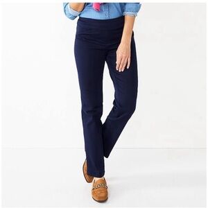 NWT 2 Stretch Pull-on Straight Leg Pants. Black. Cobblestone. Size 8 Short.